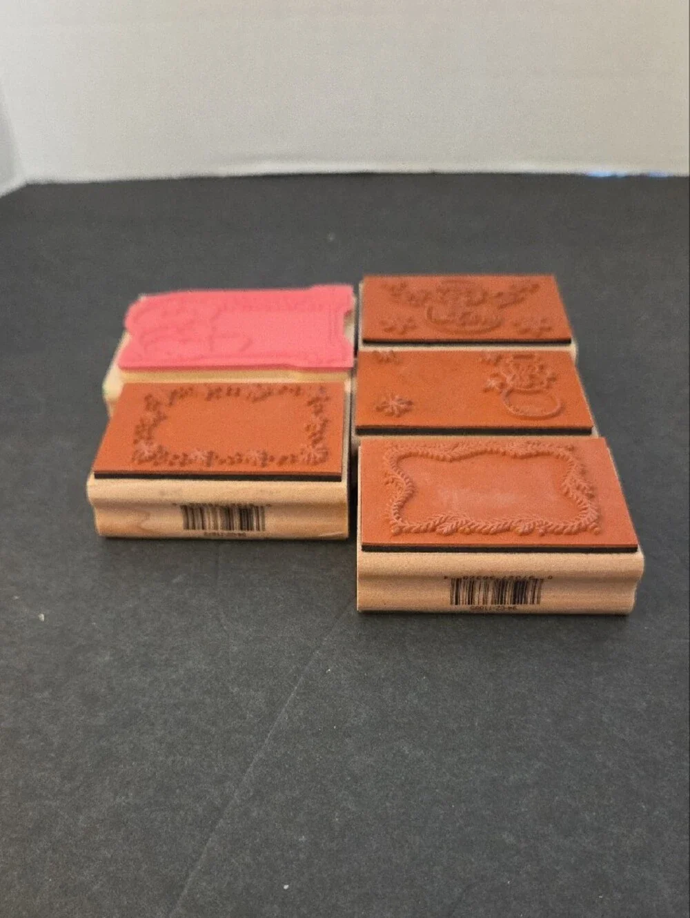 Holiday Snowman Wooden Rubber Stamps Set - 5 Stamps